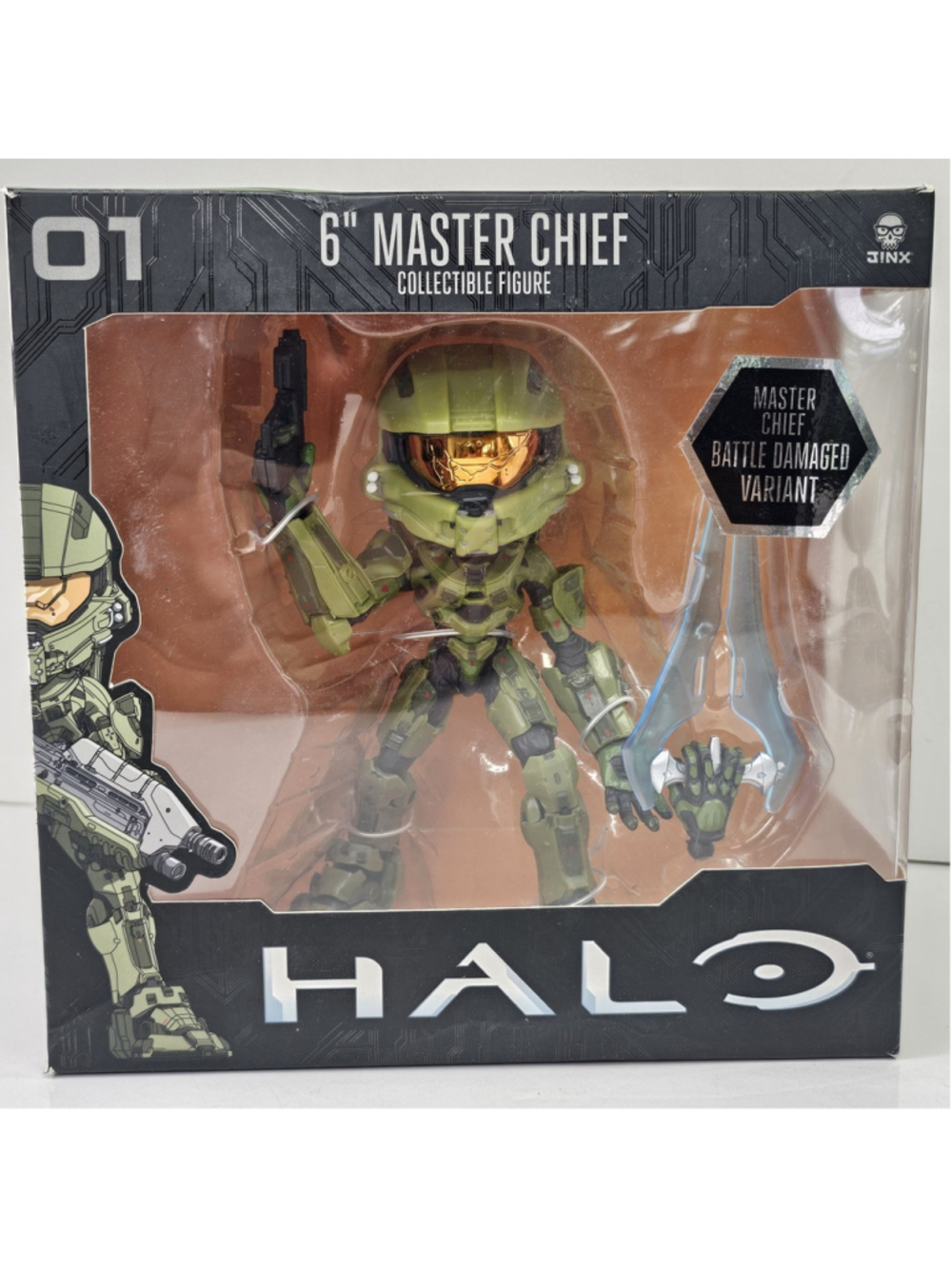 HALO Master Chief Battle Damaged Variant Figure RARE Jinx 2016 With Box